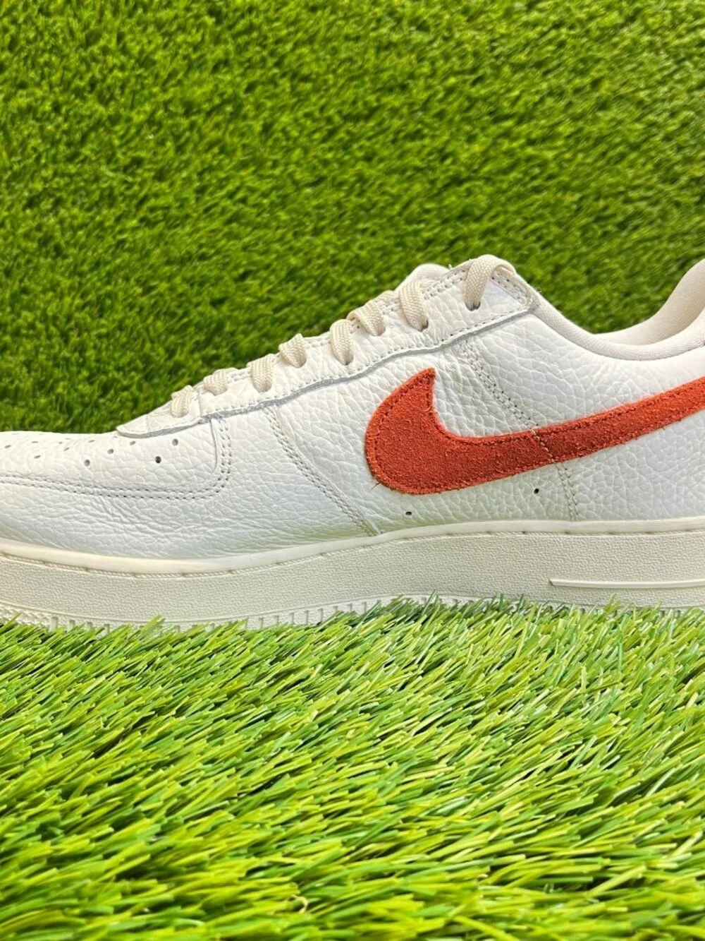 Nike Air Force 1 Low White with Orange Swoosh - Men's Shoe